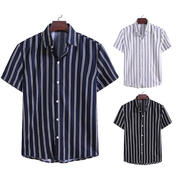 men's stripe short sleeve shirts summer casual turndown collar colorful fashion shirt male cotton beach hawaiian shirts camisas, White;black
men's stripe short sleeve shirts summer casual turndown collar colorful fashion shirt male cotton beach hawaiian shirts camisas, White;black