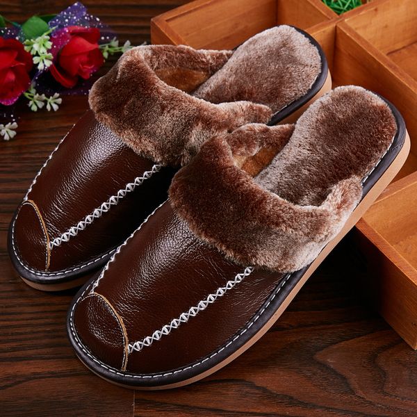 winter men's slippers genuine leather home indoor non-slip thermal shoes men 2019 new warm winter slippers plus size, Black
winter men's slippers genuine leather home indoor non-slip thermal shoes men 2019 new warm winter slippers plus size, Black