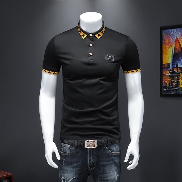 2020 new summer dress british european station fashion embroidery double mercerized cotton men's polo lapel short sleeve t-shirt, White;black
2020 new summer dress british european station fashion embroidery double mercerized cotton men's polo lapel short sleeve t-shirt, White;black