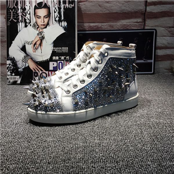 fashion brand triangle rivets casual shoes for men and womens,designer couple red bottom sneakers high outdoor flat party spikes shoes, Black
fashion brand triangle rivets casual shoes for men and womens,designer couple red bottom sneakers high outdoor flat party spikes shoes, Black