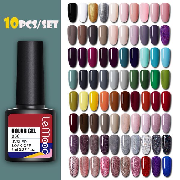 6/10pcs lemooc 8ml uv gel polish set nail kits new design nails semi permanent soak off nail gel vanish lacquer for manicure, Red;pink
6/10pcs lemooc 8ml uv gel polish set nail kits new design nails semi permanent soak off nail gel vanish lacquer for manicure, Red;pink