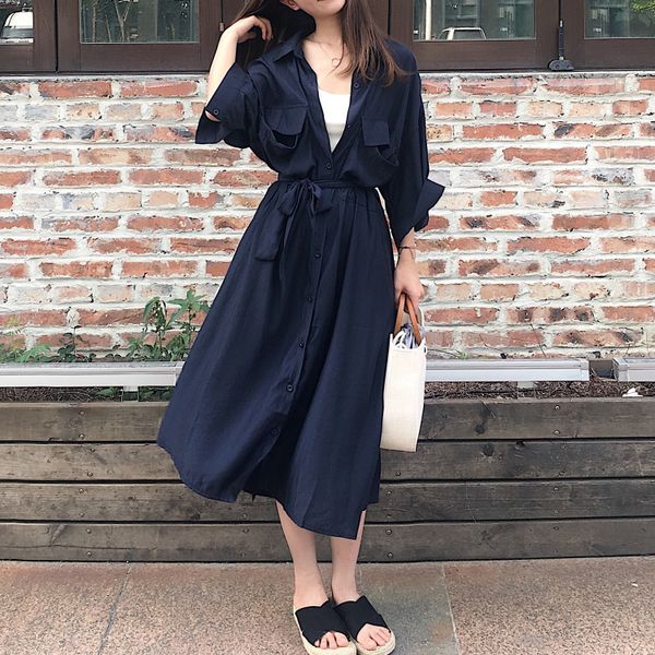 women cardigan pocket half sleeve brown dress oversize collar buttons long shirt dresses women casual dress robe femme vestido, Black;gray
women cardigan pocket half sleeve brown dress oversize collar buttons long shirt dresses women casual dress robe femme vestido, Black;gray