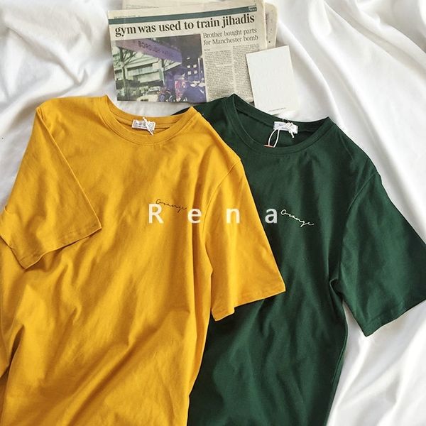 mooirue summer simple women t shirt stripes letter printed yellow green tee shirt korean clothes tee, White
mooirue summer simple women t shirt stripes letter printed yellow green tee shirt korean clothes tee, White