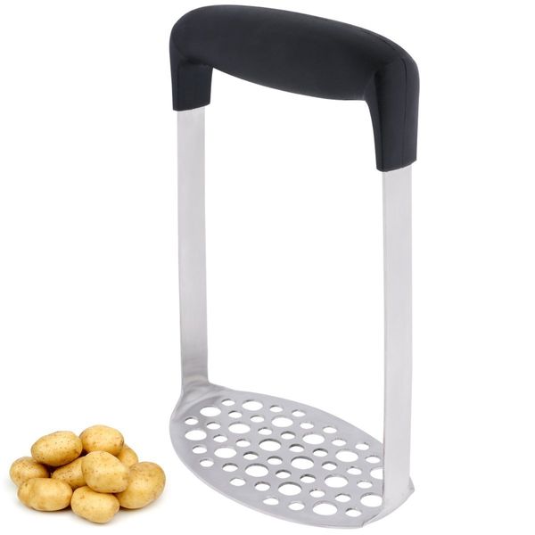 stainless steel potato masher with wide and ergonomic horizontal handle for smooth mashed potatoes
stainless steel potato masher with wide and ergonomic horizontal handle for smooth mashed potatoes