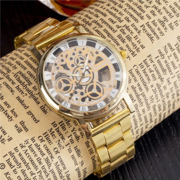 perspective hollow imitation mechanical watch non-mechanical alloy alloy strap, Slivery;brown
perspective hollow imitation mechanical watch non-mechanical alloy alloy strap, Slivery;brown