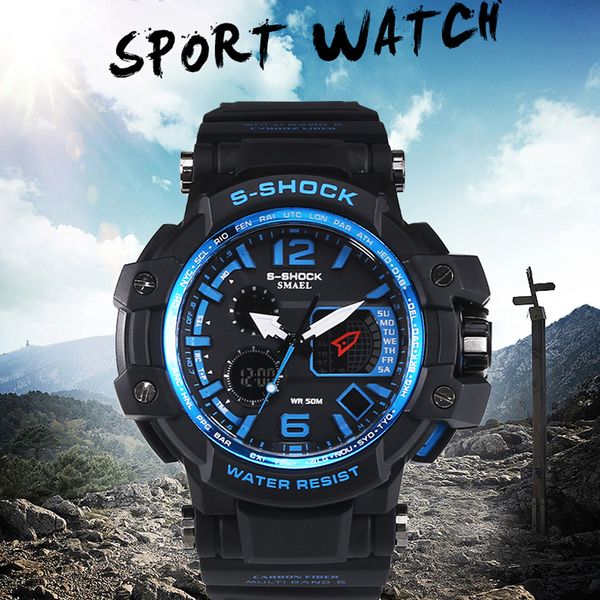 sports watch couple multi-function waterproof led s digital watch men's g style sports waterproof relogio masculino, Slivery;brown
sports watch couple multi-function waterproof led s digital watch men's g style sports waterproof relogio masculino, Slivery;brown