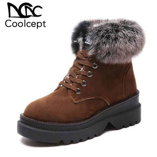 coolcept ankle boots women snow platform shoes winter round toe thick bottom faux suede leather non-slip lace up size 35-39, Black
coolcept ankle boots women snow platform shoes winter round toe thick bottom faux suede leather non-slip lace up size 35-39, Black