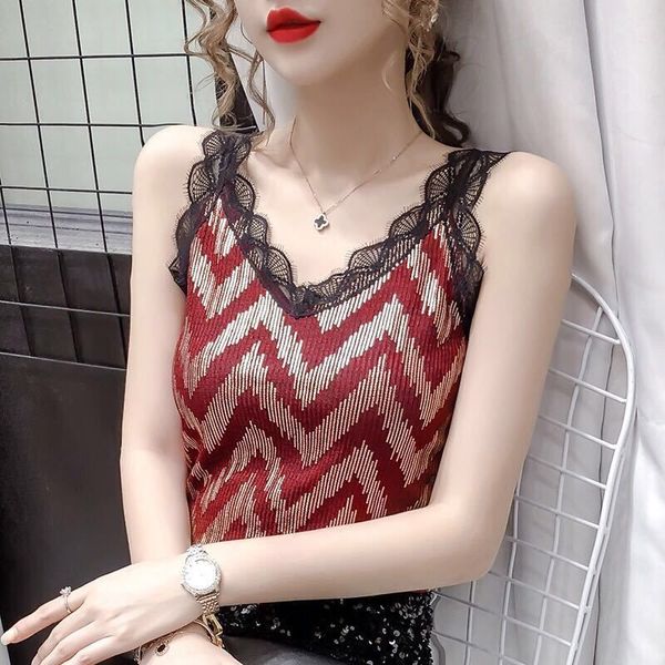 2020 new summer women lace strap v-neck tanks cami lady fashion printed sleeveless blouse color patch big size vest y33, White
2020 new summer women lace strap v-neck tanks cami lady fashion printed sleeveless blouse color patch big size vest y33, White