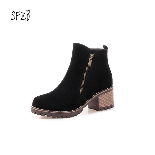sfzb women ankle boots square high heel black solid zippers pu leather casual fashion platform ladies shoes size 9 10 11 12 
sfzb women ankle boots square high heel black solid zippers pu leather casual fashion platform ladies shoes size 9 10 11 12