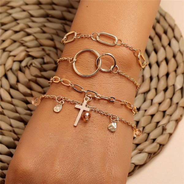 modyle 4pcs/set bohemian gold color shell cross bracelet set for women punk boho beach bangle jewelry gift, Black
modyle 4pcs/set bohemian gold color shell cross bracelet set for women punk boho beach bangle jewelry gift, Black