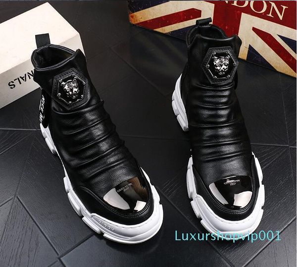 white spring and autumn new england korean casual hip hop men's shoes thick bottom high shoes shoes fashion martin boots f66 01, Black
white spring and autumn new england korean casual hip hop men's shoes thick bottom high shoes shoes fashion martin boots f66 01, Black