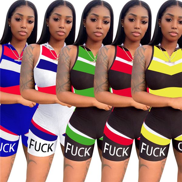 summer women jumpsuit trendy letter print rompers zipper sleeveless short pants jumpsuits fashion one-piece bodysuit bodycon outfits clothes, Blue
summer women jumpsuit trendy letter print rompers zipper sleeveless short pants jumpsuits fashion one-piece bodysuit bodycon outfits clothes, Blue