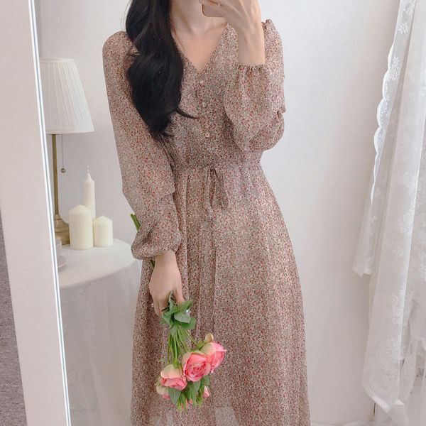 2020 new vestidos mujer vintage women dress korean fashion floral printed dresses v neck long sleeve slim waist, Black;gray
2020 new vestidos mujer vintage women dress korean fashion floral printed dresses v neck long sleeve slim waist, Black;gray