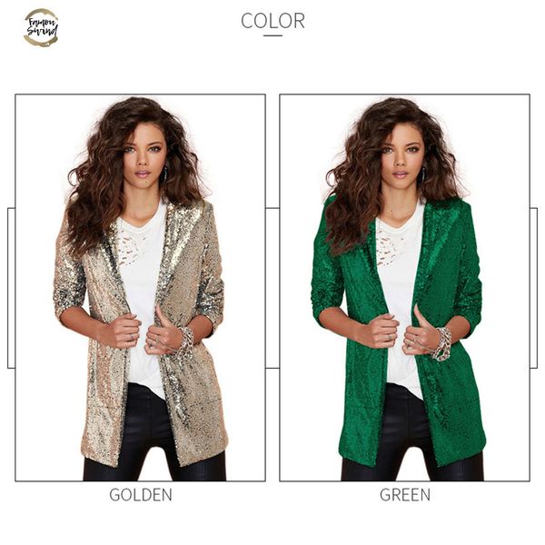 blazers women autumn blazer pockets casual long sleeve silver sequined coats street turn-down collar cardigan suits, White;black
blazers women autumn blazer pockets casual long sleeve silver sequined coats street turn-down collar cardigan suits, White;black