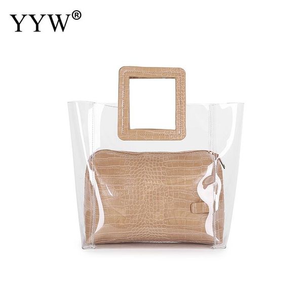 white clear tote bag pvc handbag for women beige two piece bolso transparente mujer crocodile grain summer jelly hand bag women
white clear tote bag pvc handbag for women beige two piece bolso transparente mujer crocodile grain summer jelly hand bag women