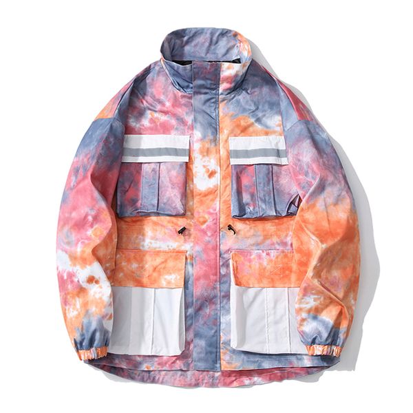gradient rainbow reflective windbreaker multi pocket tie dyed jackets men autumn loose hip hop outdoor coats, Black;brown
gradient rainbow reflective windbreaker multi pocket tie dyed jackets men autumn loose hip hop outdoor coats, Black;brown