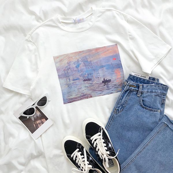 antique oil painting printing t shirt simple black white two colors loose slim round collar short sleeve tee
antique oil painting printing t shirt simple black white two colors loose slim round collar short sleeve tee