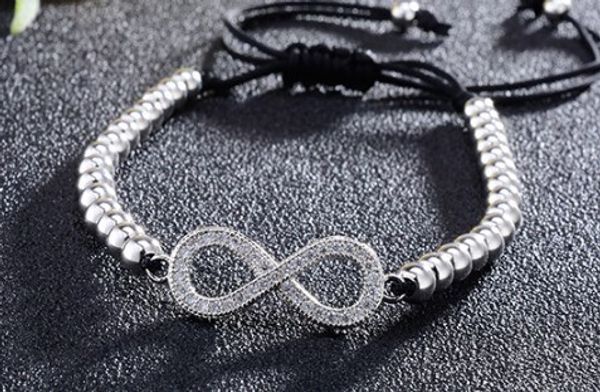 8mm i6i5 glasses infinity gold silver cz zircon cubic zirconia bracelet adjusted macrame charm braided copper rope bangles, Black
8mm i6i5 glasses infinity gold silver cz zircon cubic zirconia bracelet adjusted macrame charm braided copper rope bangles, Black