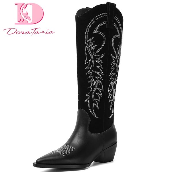 doratasia genuine leather 2020 new fashion pointed toe leather mid calf boots woman shoes chunky heels autumn shoes women boots, Black
doratasia genuine leather 2020 new fashion pointed toe leather mid calf boots woman shoes chunky heels autumn shoes women boots, Black