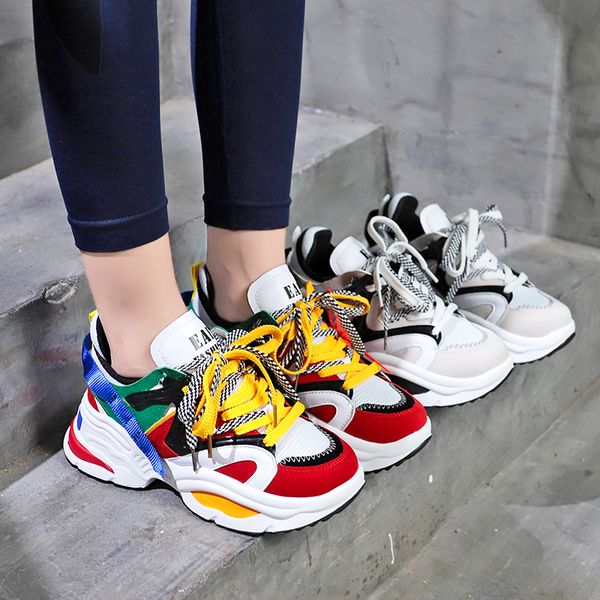 weweya new shoes women platform clunky sneakers woman colored ribbons sports shoes height increasing 6 cm light running
weweya new shoes women platform clunky sneakers woman colored ribbons sports shoes height increasing 6 cm light running