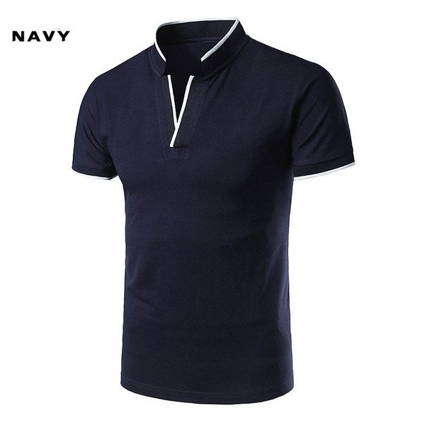 casual designer mens polos short sleeve regular solid patchwork mens stand collar male tees, White;black
casual designer mens polos short sleeve regular solid patchwork mens stand collar male tees, White;black