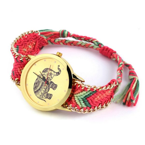 women's geneva ethnic cotton blend brand handmade braided elephant bracelet watch quarzt wristwatch dress watchclearance, Slivery;brown
women's geneva ethnic cotton blend brand handmade braided elephant bracelet watch quarzt wristwatch dress watchclearance, Slivery;brown