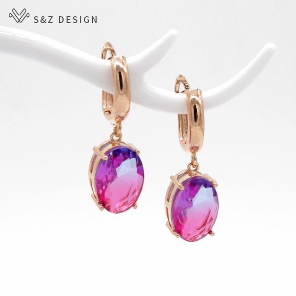 s&z egg-shaped gradient color long earrings 2019 new fashion 585 rose gold-color jewelry tourmaline zircon glass dangle earrings, Golden
s&z egg-shaped gradient color long earrings 2019 new fashion 585 rose gold-color jewelry tourmaline zircon glass dangle earrings, Golden