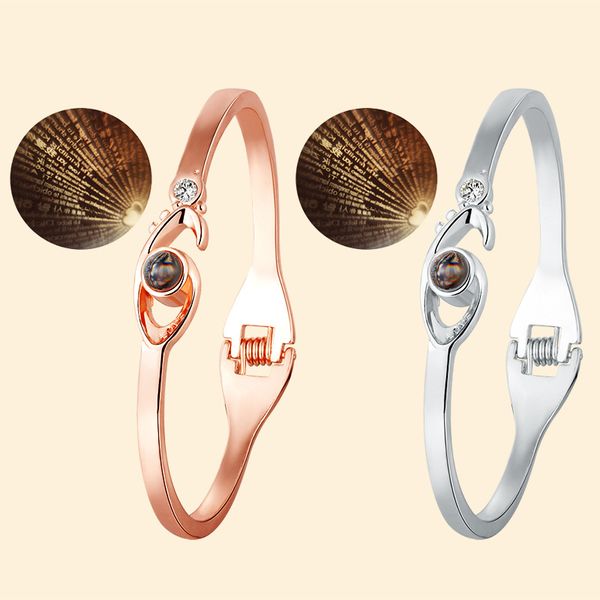new arrival valentine's day rose gold 100 languages i love you projection fashion charm women bracelet dropshipping, White
new arrival valentine's day rose gold 100 languages i love you projection fashion charm women bracelet dropshipping, White