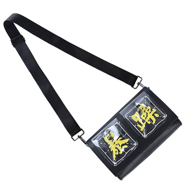 fashion letter printed shoulder bag street style rock ladies messenger bag pu leather mini ladies
