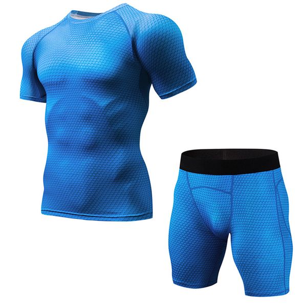 2019 new men's sportswear set short sleeve sports running suit men's suit training tights tights workout shorts + t-shirt, Black;blue
2019 new men's sportswear set short sleeve sports running suit men's suit training tights tights workout shorts + t-shirt, Black;blue