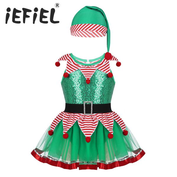 kids girls christmas xmas dress fairy spirit costume dancewear outfit sequined striped peplum mesh tutu leotard dress with hat, Red;yellow
kids girls christmas xmas dress fairy spirit costume dancewear outfit sequined striped peplum mesh tutu leotard dress with hat, Red;yellow