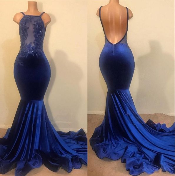 2019 royal blue холтер бархат русалка пром платья кружева аппликация спинки sweep поезд формальные вечерние платья партии, Black
2019 royal blue холтер бархат русалка пром платья кружева аппликация спинки sweep поезд формальные вечерние платья партии, Black