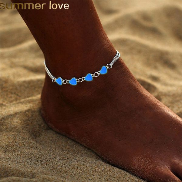 bohemia luminous heart pendant anklets for women pretty pentagram star bracelet on the leg lover anklet fashion female barefoot jewelry, Red;blue
bohemia luminous heart pendant anklets for women pretty pentagram star bracelet on the leg lover anklet fashion female barefoot jewelry, Red;blue