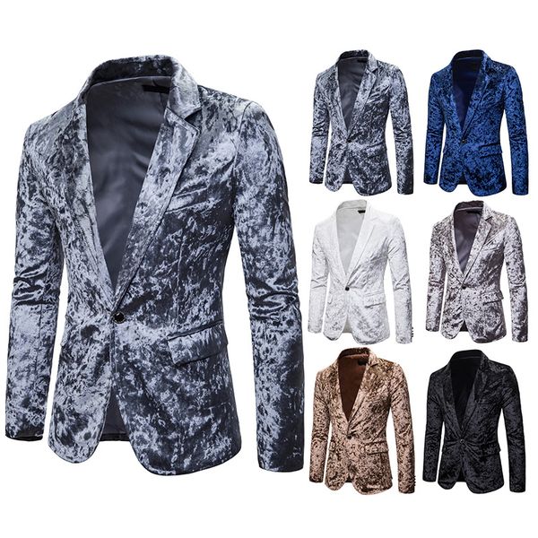 shiny gold velvet nightclub blazer jacket men brand one button slim mens suit jacktes party stage banquet prom costume dt1824, White;black
shiny gold velvet nightclub blazer jacket men brand one button slim mens suit jacktes party stage banquet prom costume dt1824, White;black