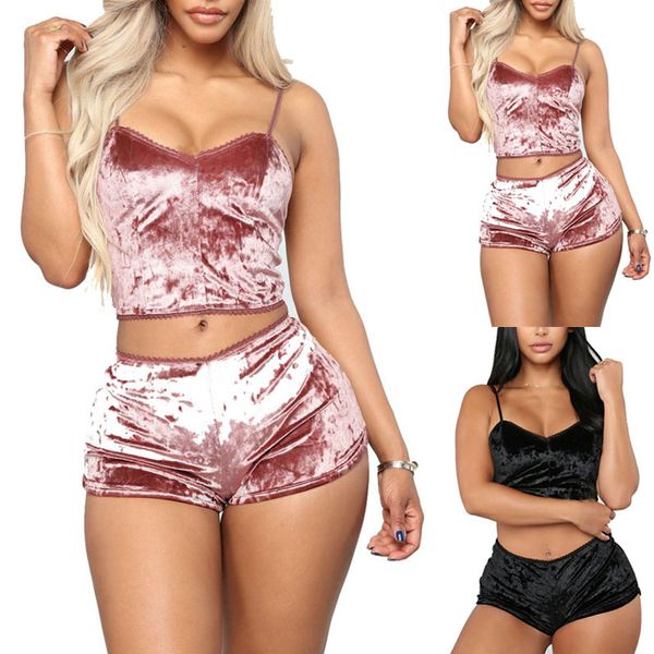 velvet pajamas set for women lingerie underwear nightwear bra panty set women homewear, Black;red
velvet pajamas set for women lingerie underwear nightwear bra panty set women homewear, Black;red