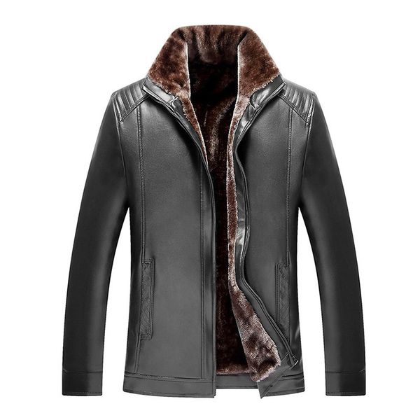 leather jacket man thicken winter large size fur collar fleece lining coat casual wear pu jacket middle-aged men's outwear, Black
leather jacket man thicken winter large size fur collar fleece lining coat casual wear pu jacket middle-aged men's outwear, Black