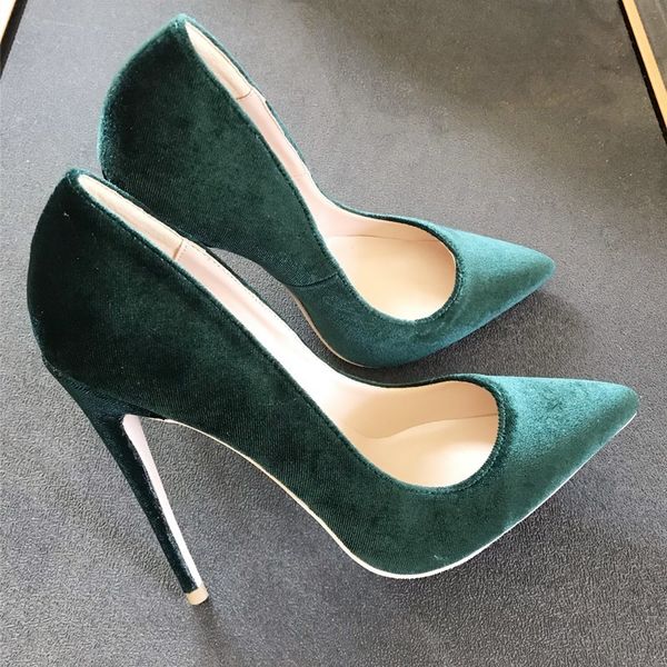 europeo y americano otoño nuevo 12cm verde oscuro boca de luz puntiaguda terciopelo zapatos de tacón alto mezcla y partido 10cm boda, Black
europeo y americano otoño nuevo 12cm verde oscuro boca de luz puntiaguda terciopelo zapatos de tacón alto mezcla y partido 10cm boda, Black