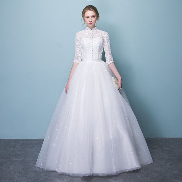 vintage lace tulle wedding dresses with half sleeves 2019 white high neck wedding gowns floor length
vintage lace tulle wedding dresses with half sleeves 2019 white high neck wedding gowns floor length