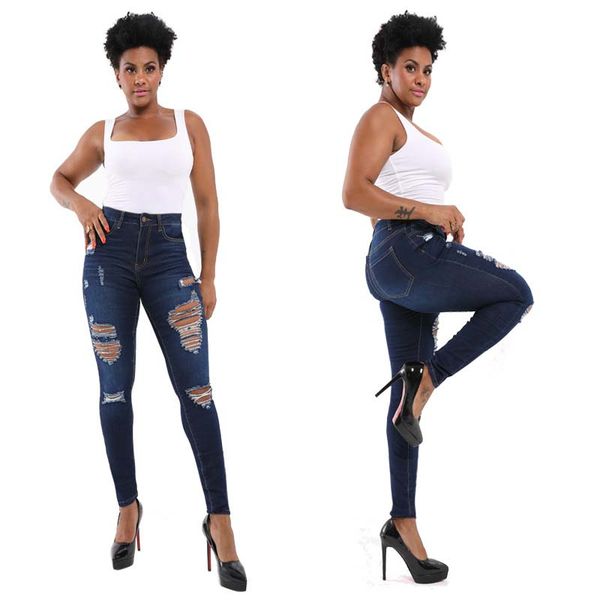 women casual jeans push up skinny ripped knee holes high waist slim fit long pants female trousers ing, Blue
women casual jeans push up skinny ripped knee holes high waist slim fit long pants female trousers ing, Blue