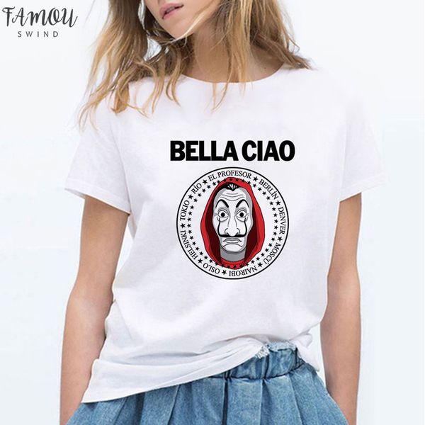 summer casual bella ciao printed women t shirt harajuku la casa de papel short sleeve house of paper tee heist, White
summer casual bella ciao printed women t shirt harajuku la casa de papel short sleeve house of paper tee heist, White