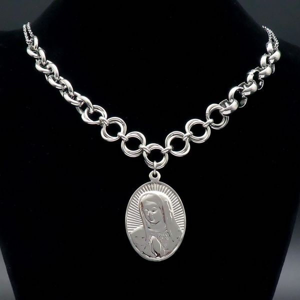 316l stainless steel pendant necklace silver color for women thick chain various styles wholesale
316l stainless steel pendant necklace silver color for women thick chain various styles wholesale