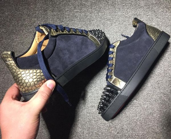 2019 brand designer luxury mens red bottoms shoes studded spikes low flats casual sneakers for men wedding party dress leather w079 l13, Black
2019 brand designer luxury mens red bottoms shoes studded spikes low flats casual sneakers for men wedding party dress leather w079 l13, Black