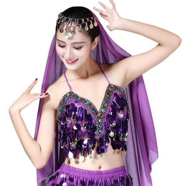 women belly dance bra dance constume lace up halter backless bras samba belly costume tassel sequin bra female, Black;red
women belly dance bra dance constume lace up halter backless bras samba belly costume tassel sequin bra female, Black;red