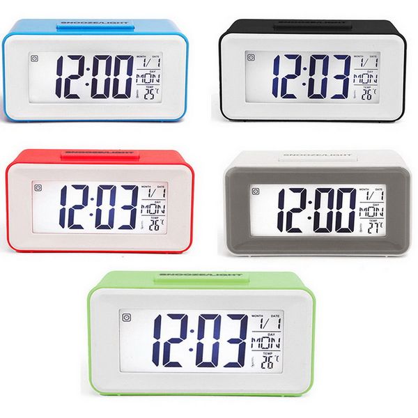 

desk digital alarm clock time snooze temperature date humidity display night light perpetual calendar backlight for kids student