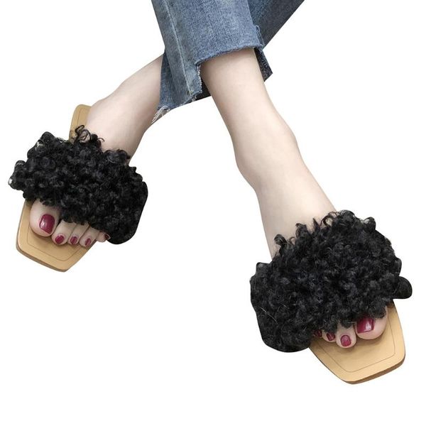 women's black hair ball flat bottomed sandals beach shoe flat non-slip slippers summer new round toe slipper shoes for outside
women's black hair ball flat bottomed sandals beach shoe flat non-slip slippers summer new round toe slipper shoes for outside