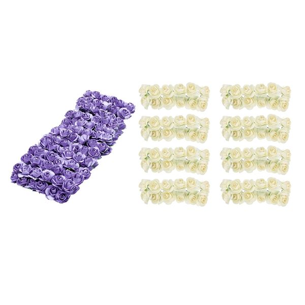 288 pcs mini artificial paper rose flower wedding craft decor, 144pcs deep purple & 144pcs milk-white
288 pcs mini artificial paper rose flower wedding craft decor, 144pcs deep purple & 144pcs milk-white
