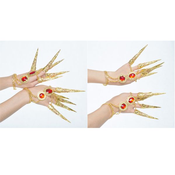 2pairs gold bracelet with long finger nails for belly dancing hand jewelry, Blue
2pairs gold bracelet with long finger nails for belly dancing hand jewelry, Blue