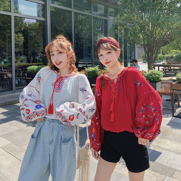vintage chic women tassel bohemian floral embroidery shirt cute beach kimono blouse shirt long sleeve loose boho shirts blusa, White
vintage chic women tassel bohemian floral embroidery shirt cute beach kimono blouse shirt long sleeve loose boho shirts blusa, White