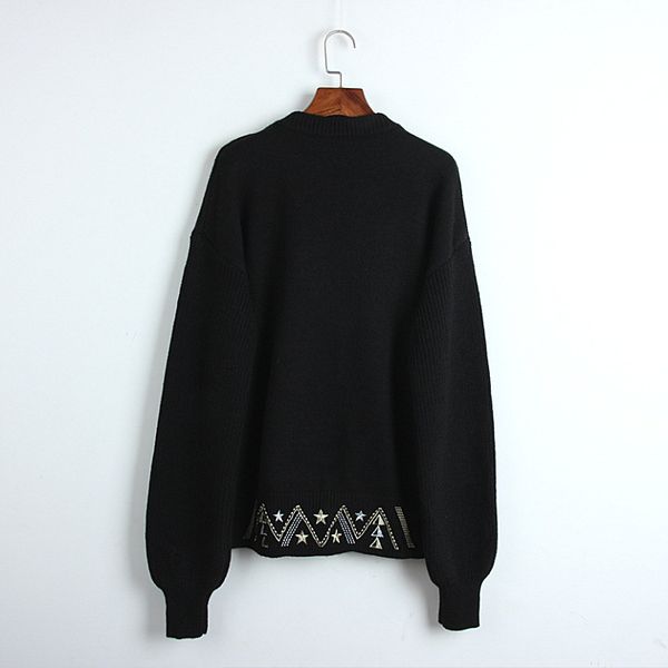 2021 pullover milan designer jacquard o neck starry end embroidery high sweaters women's spring runway women sky sweater sweater 121015, Black
2021 pullover milan designer jacquard o neck starry end embroidery high sweaters women's spring runway women sky sweater sweater 121015, Black