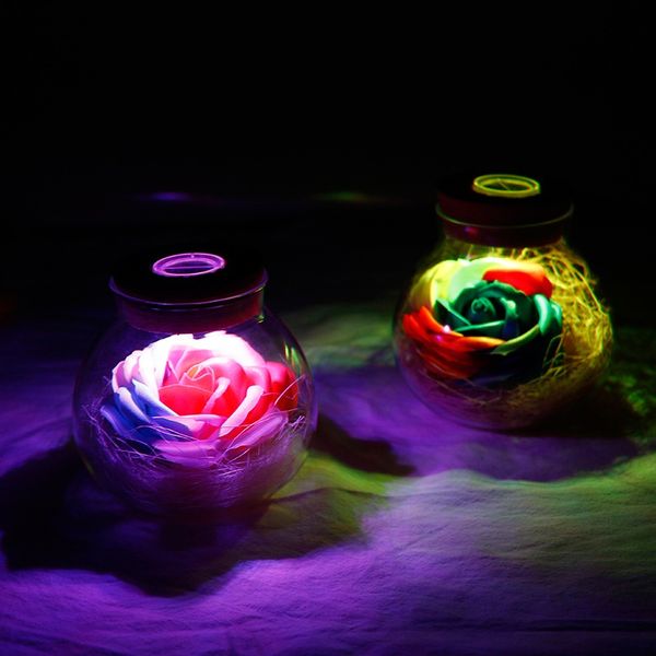 colorful bath soap rose flower light wishing bottle soap rose in gift glass for valentine's day anniversary mother's day
colorful bath soap rose flower light wishing bottle soap rose in gift glass for valentine's day anniversary mother's day